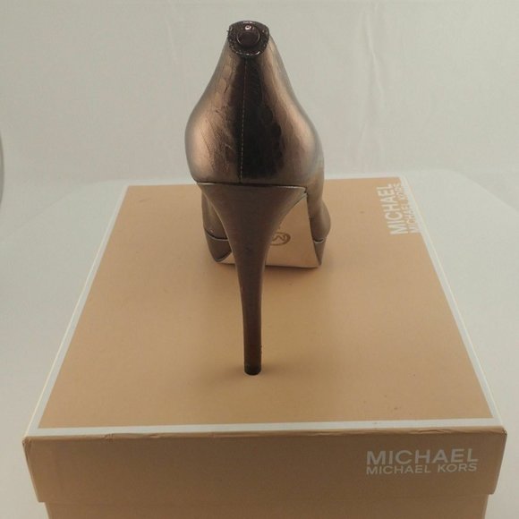 NIB MICHAEL KORS MK 40H2YOHP1E COCOA PLATFORMS 9.5 - Picture 3 of 8